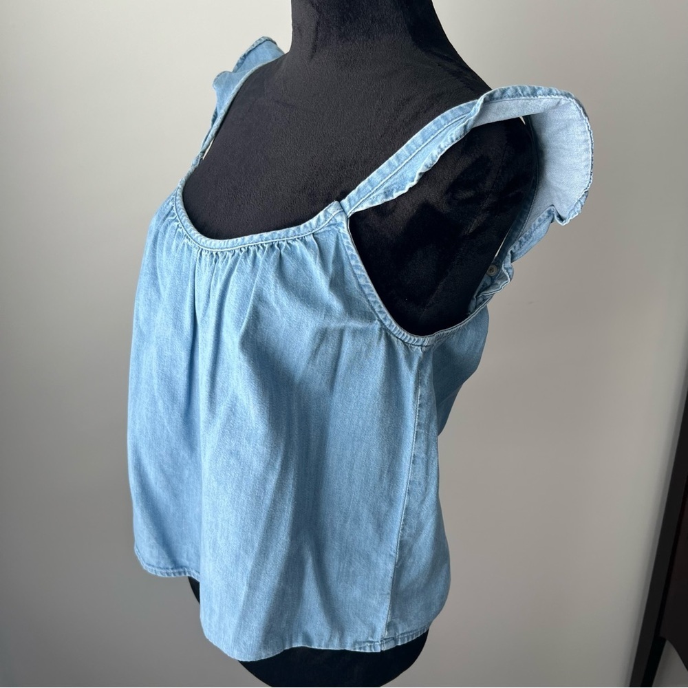 GAP Light Blue Ruffle Strap Camisole - S - Picture 2 of 6